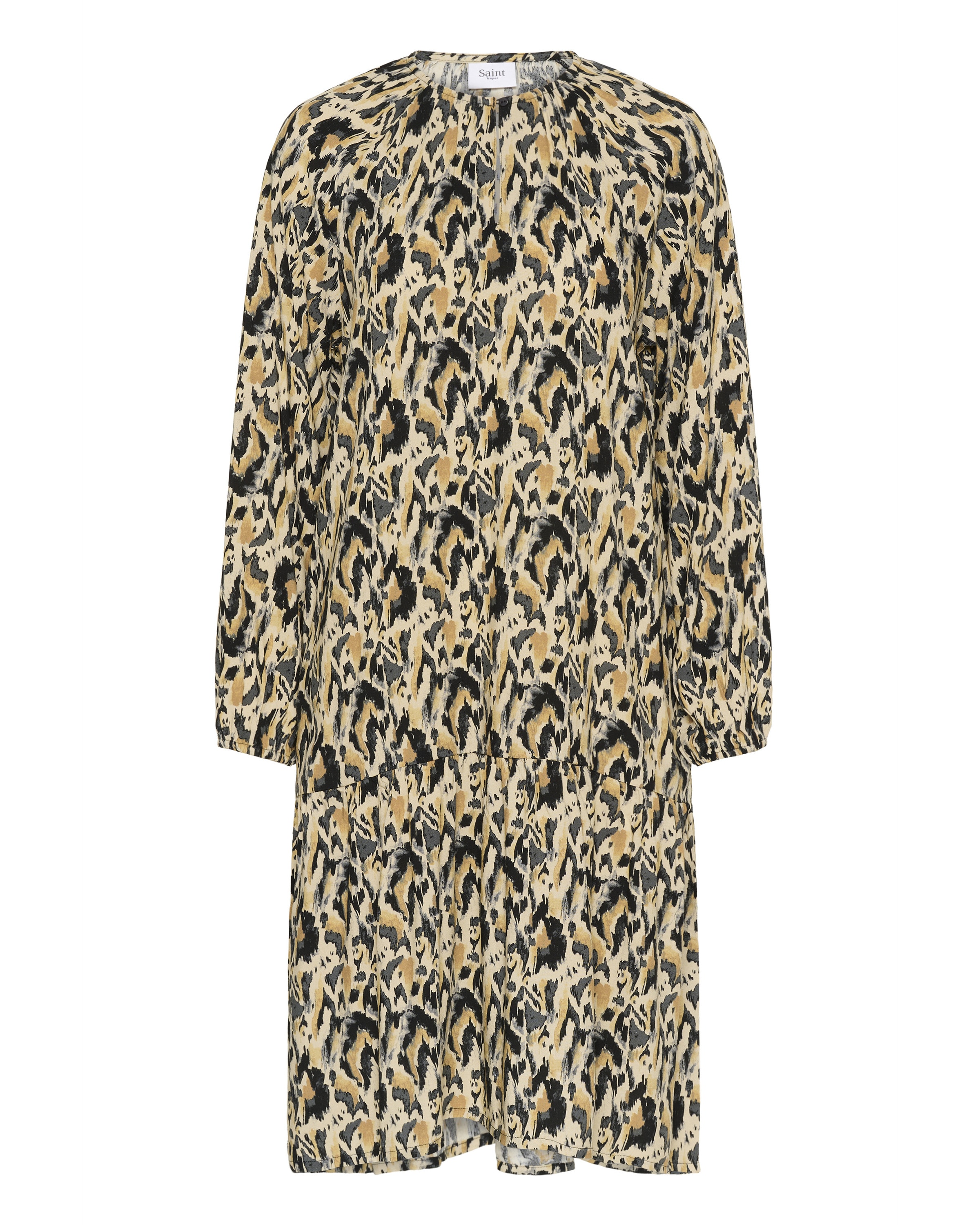 SAINT TROPEZ Jurk 'Osina' in de kleur Camel / Zwart, Productweergave