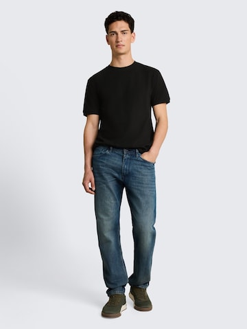 TOM TAILOR DENIM Shirt 'Piqué' in Black