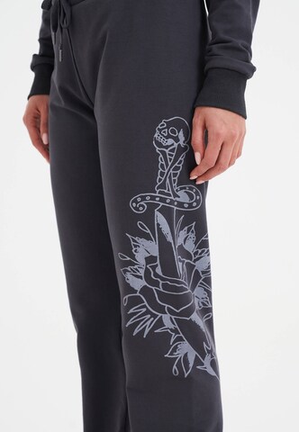 Ed Hardy Zvonový Sportovní kalhoty 'Love Is Mystery' – šedá
