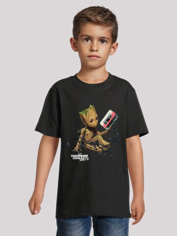 F4NT4STIC Shirt 'Marvel Guardians Of The Galaxy Vol2 Groot Tape' in Black: front