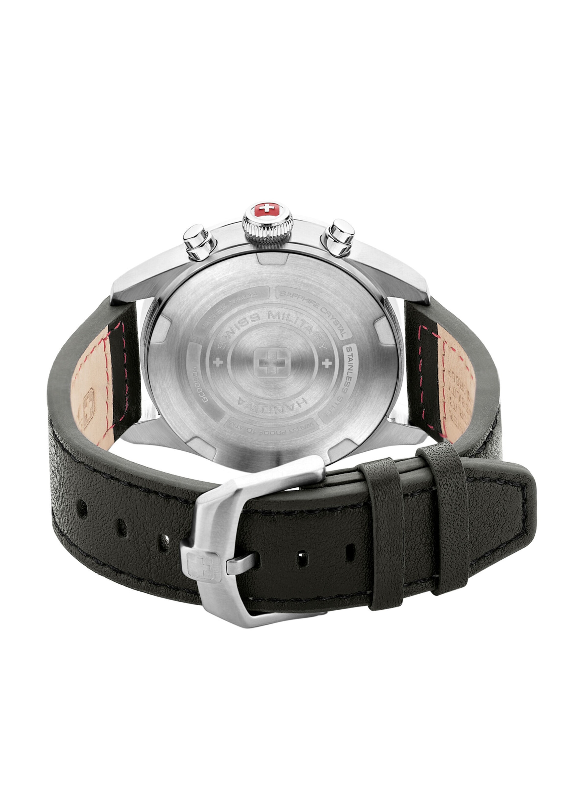 SWISS MILITARY HANOWA Analoog horloge 'THUNDERBOLT CHRONO' in Zwart