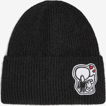 Karl Lagerfeld Beanie 'Ikon' in Black: front