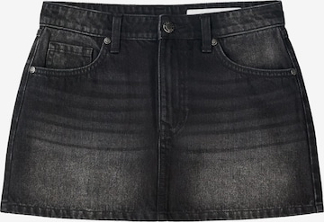 BershkaSuknja - crna boja: prednji dio