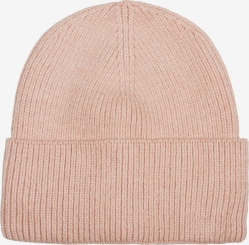 styleBREAKER Mütze 'Strickmütze mit Rippenmuster' in Pink: Vorderseite