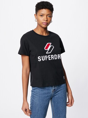 Superdry - Camiseta 'Classic' en negro: frente