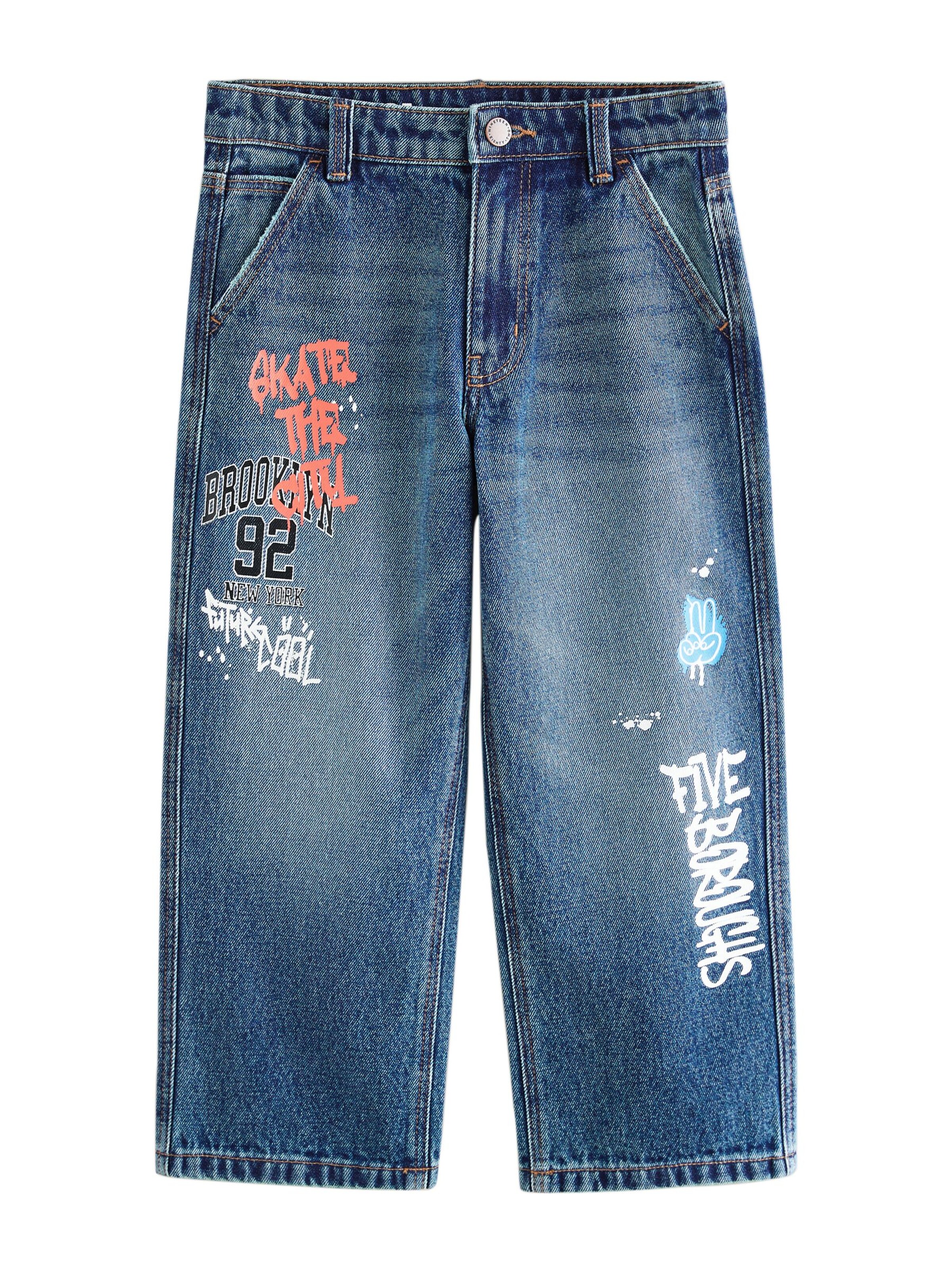 zils Next Vaļīgs piegriezums Džinsi: no priekšpuses