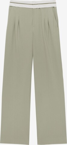 Wide leg Pantaloni cutați de la Pull&Bear pe verde: față