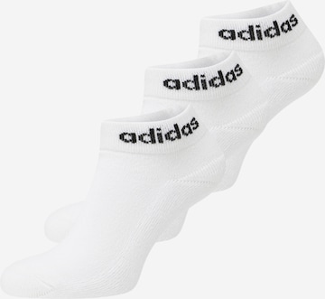 ADIDAS SPORTSWEAR Спортни чорапи 'Linear  Cushioned ' в бяло: отпред