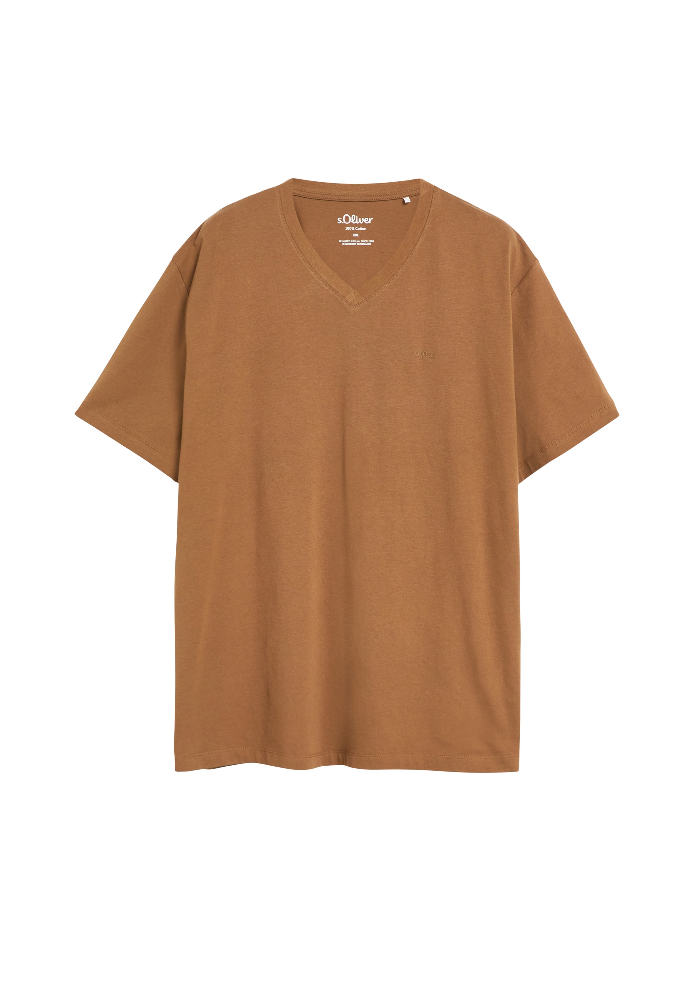s.Oliver Men Big Sizes T-Shirt in Braun: Vorderseite