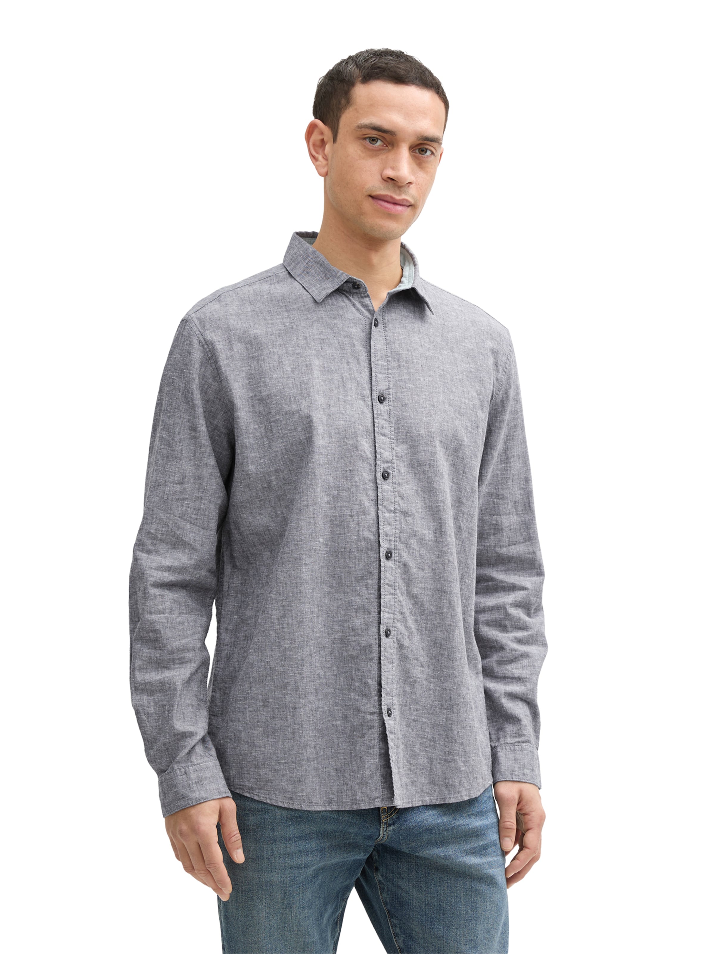 TOM TAILOR Regular fit Overhemd in Grijs: voorkant