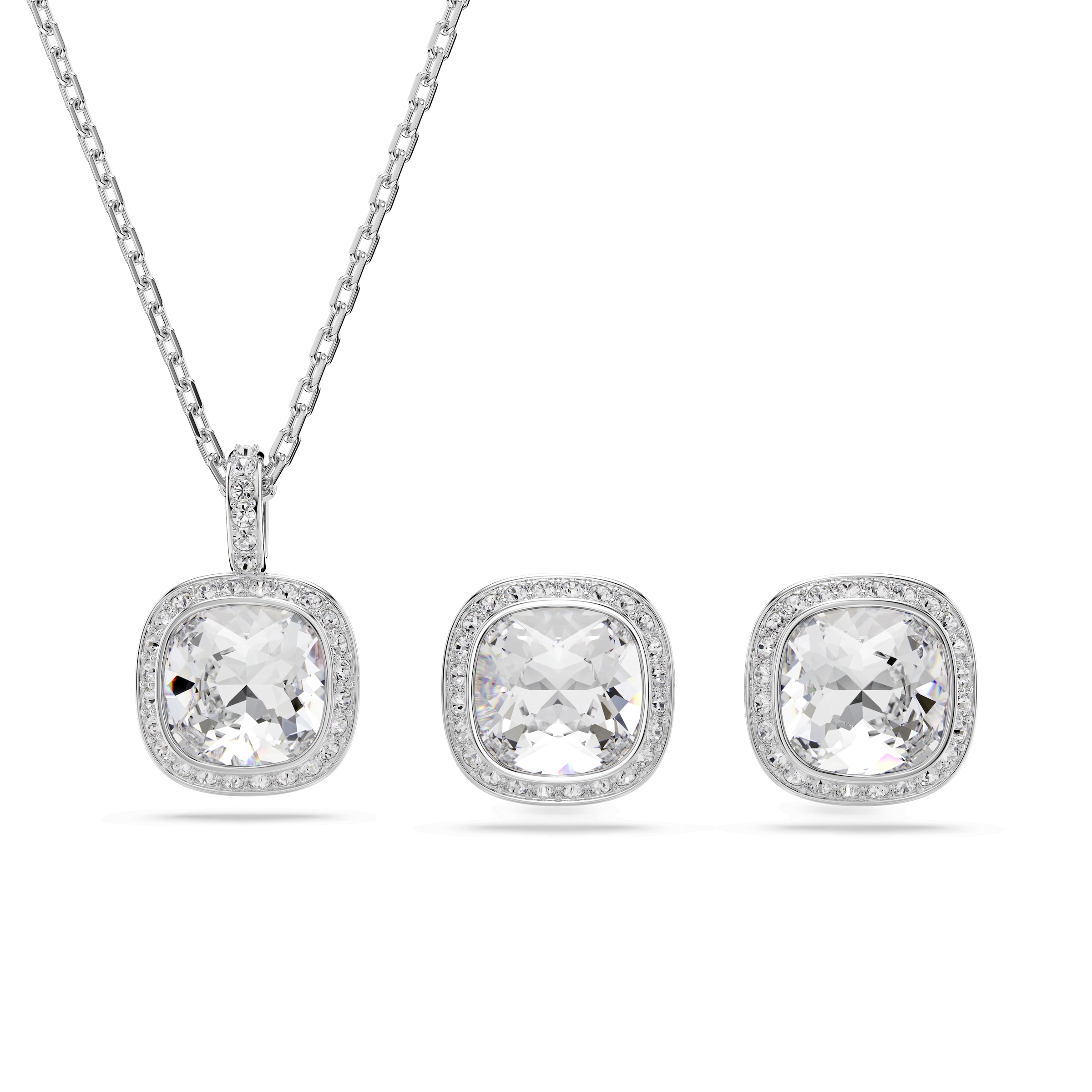 Swarovski - Conjunto de joyería 'Una' en plata: frente