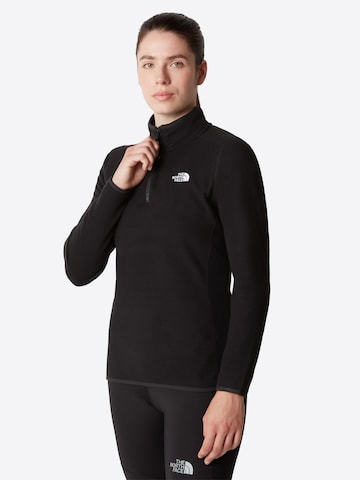 THE NORTH FACE Sporttrui '100 Glacier' in Zwart: voorkant