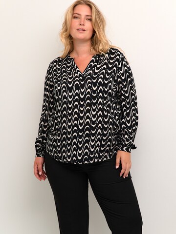 Camicia da donna 'Nora' di KAFFE CURVE in nero: frontale