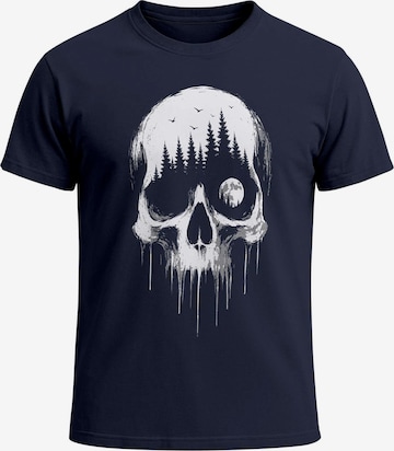 Neverless Shirt 'Skull Hiking' in Blue: front