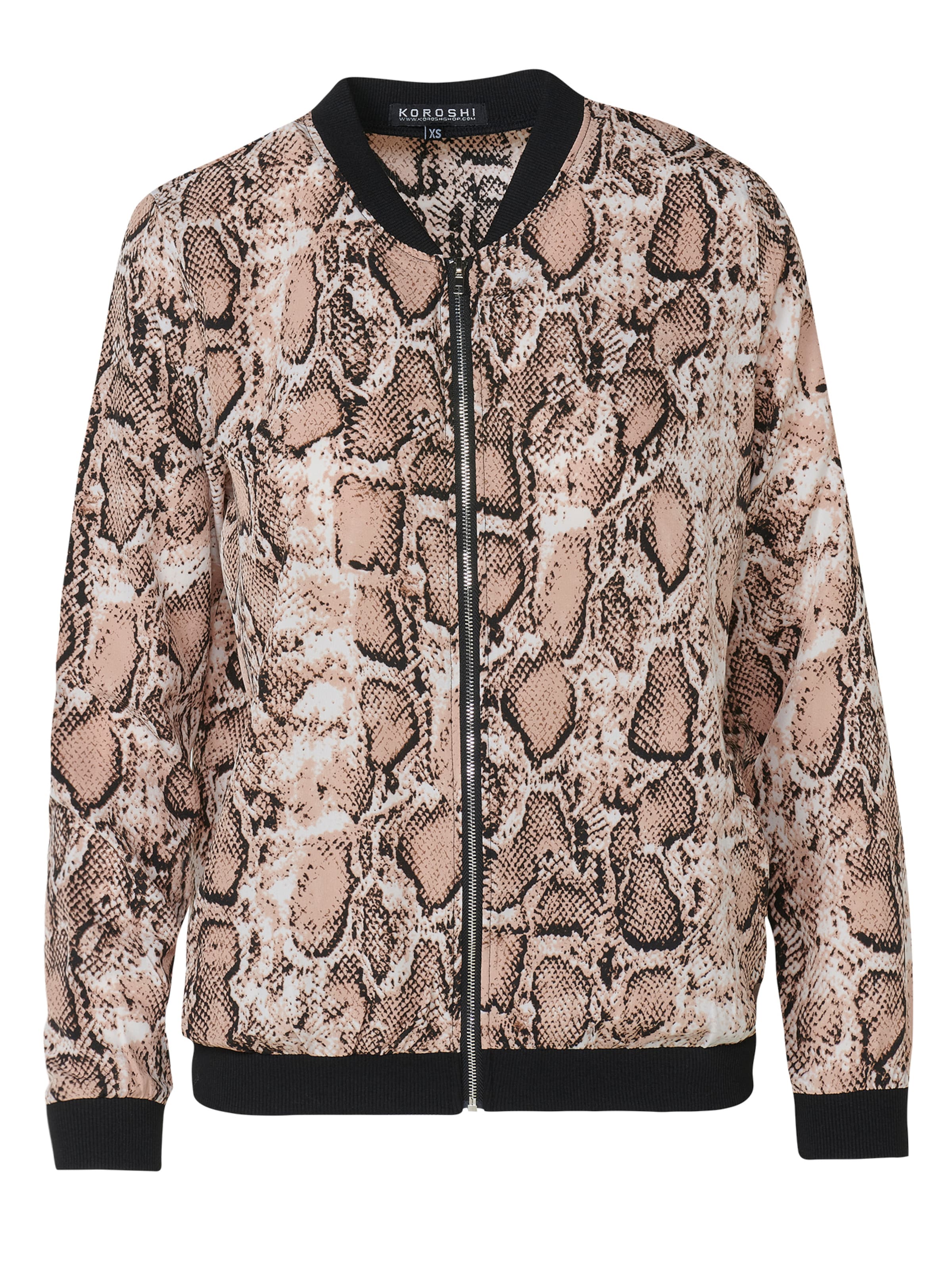 KOROSHI Přechodná bunda – béžová: přední strana