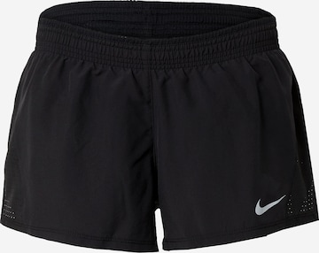 NIKE Regular Sports trousers in Black: front