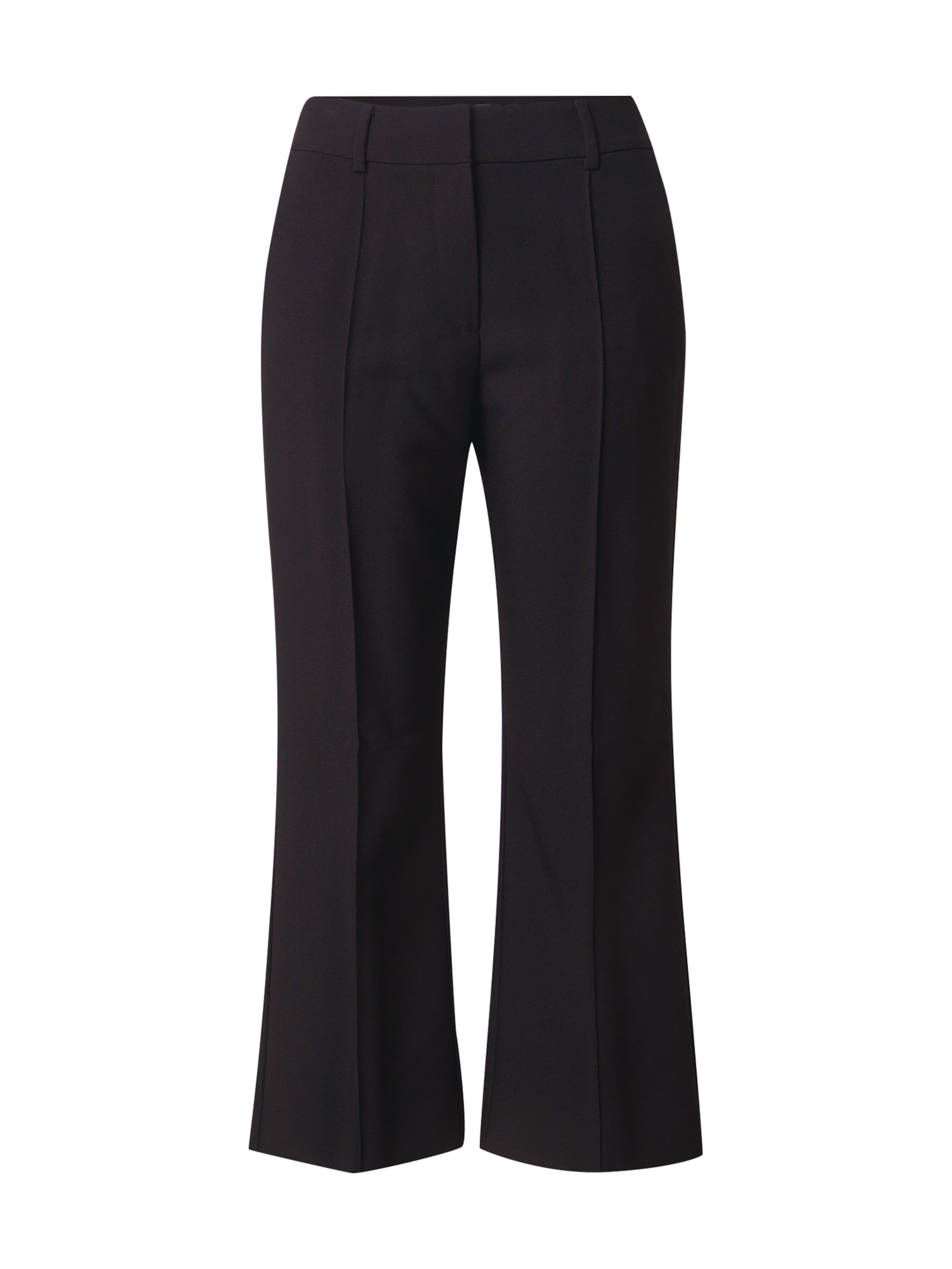 COMMA Bootcut Spodnie w kant w kolorze czarny: przód