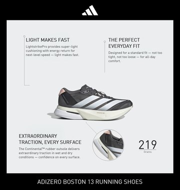 Chaussure de course 'Adizero Boston 13' ADIDAS PERFORMANCE en gris