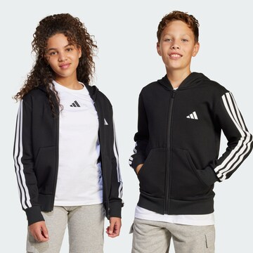 ADIDAS SPORTSWEAR Sportsweatjacke 'Essentials' in Schwarz: Vorderseite