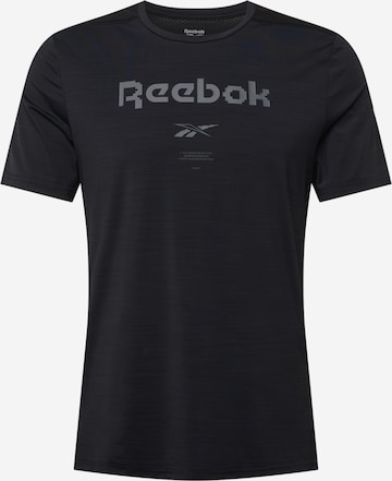 ReebokTehnička sportska majica - crna boja: prednji dio