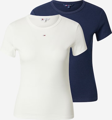 Tommy Jeans - Camisa 'ESSENTIAL' em branco: frente