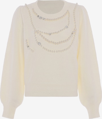 Pull-over faina en blanc : devant