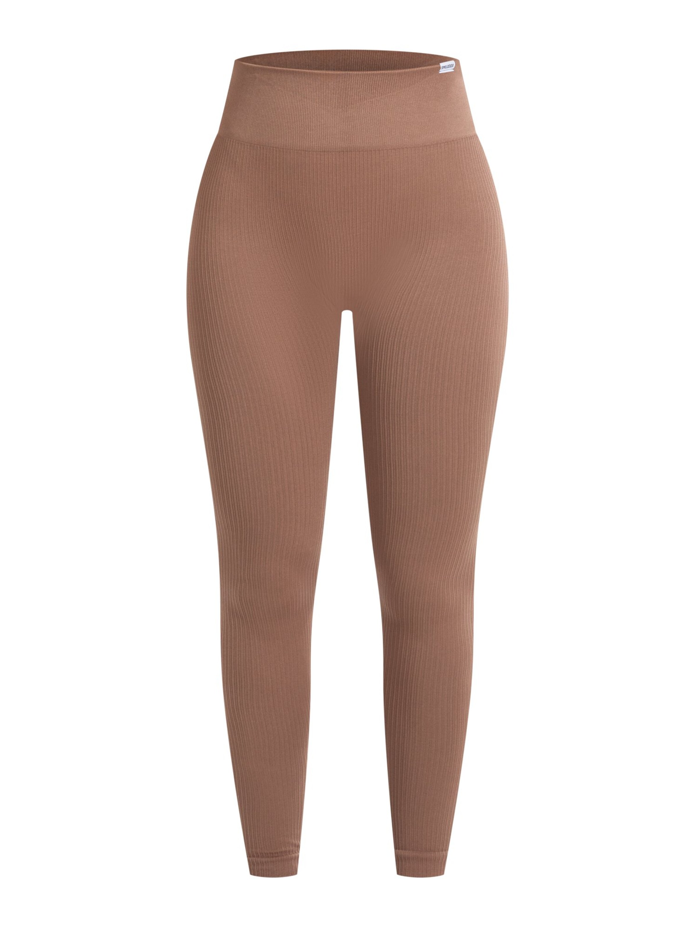 Smilodox Amaze Ripp Compressive Leggings in Braun: Vorderseite