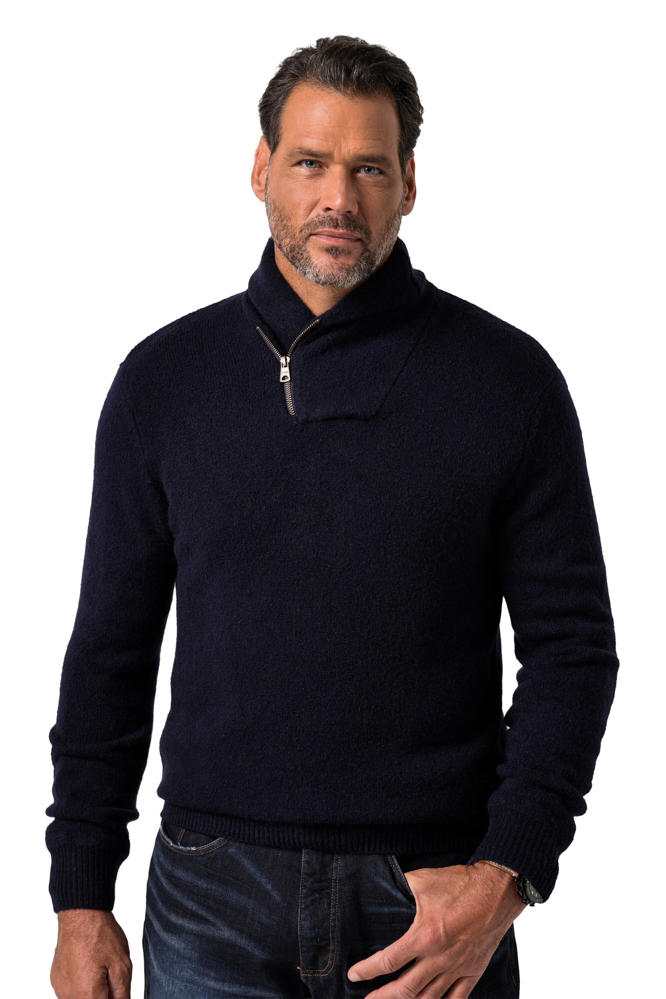 JP1880 Pullover in Blau: Vorderseite