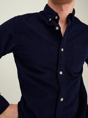 JACK & JONES Regular fit Button Up Shirt in Blue