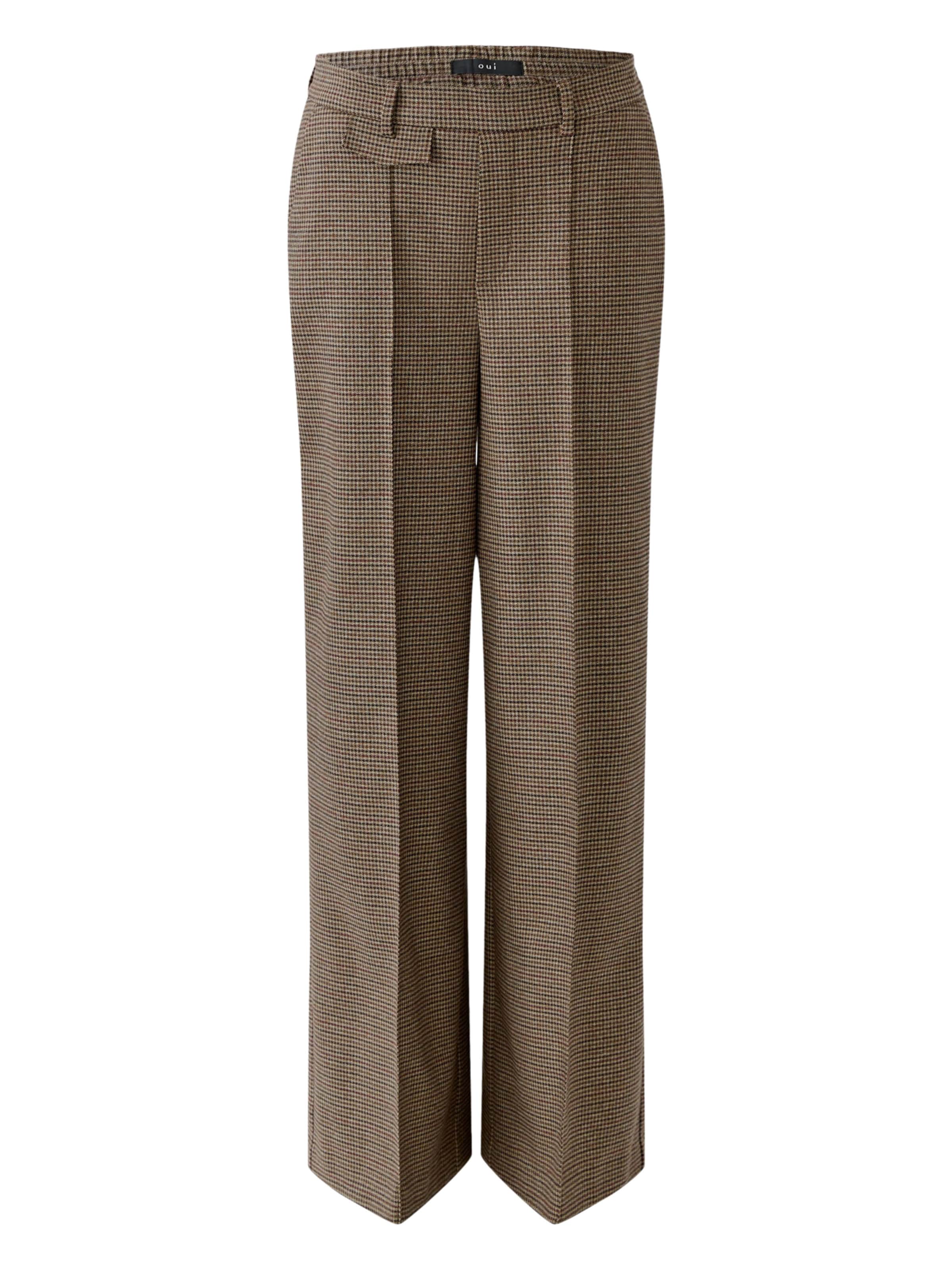 OUI Regular Pleat-Front Pants in Brown: front