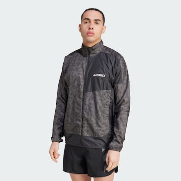 ADIDAS TERREX Athletic Jacket 'Trail' in Grey: front