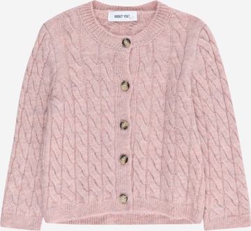 ABOUT YOU Knit Cardigan 'Emma' in Pink: front