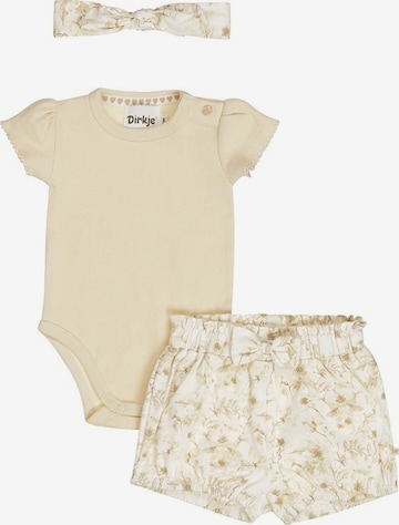 Dirkje Set '3 pc set, Body ss, Shorts, Headband' in Wit: voorkant
