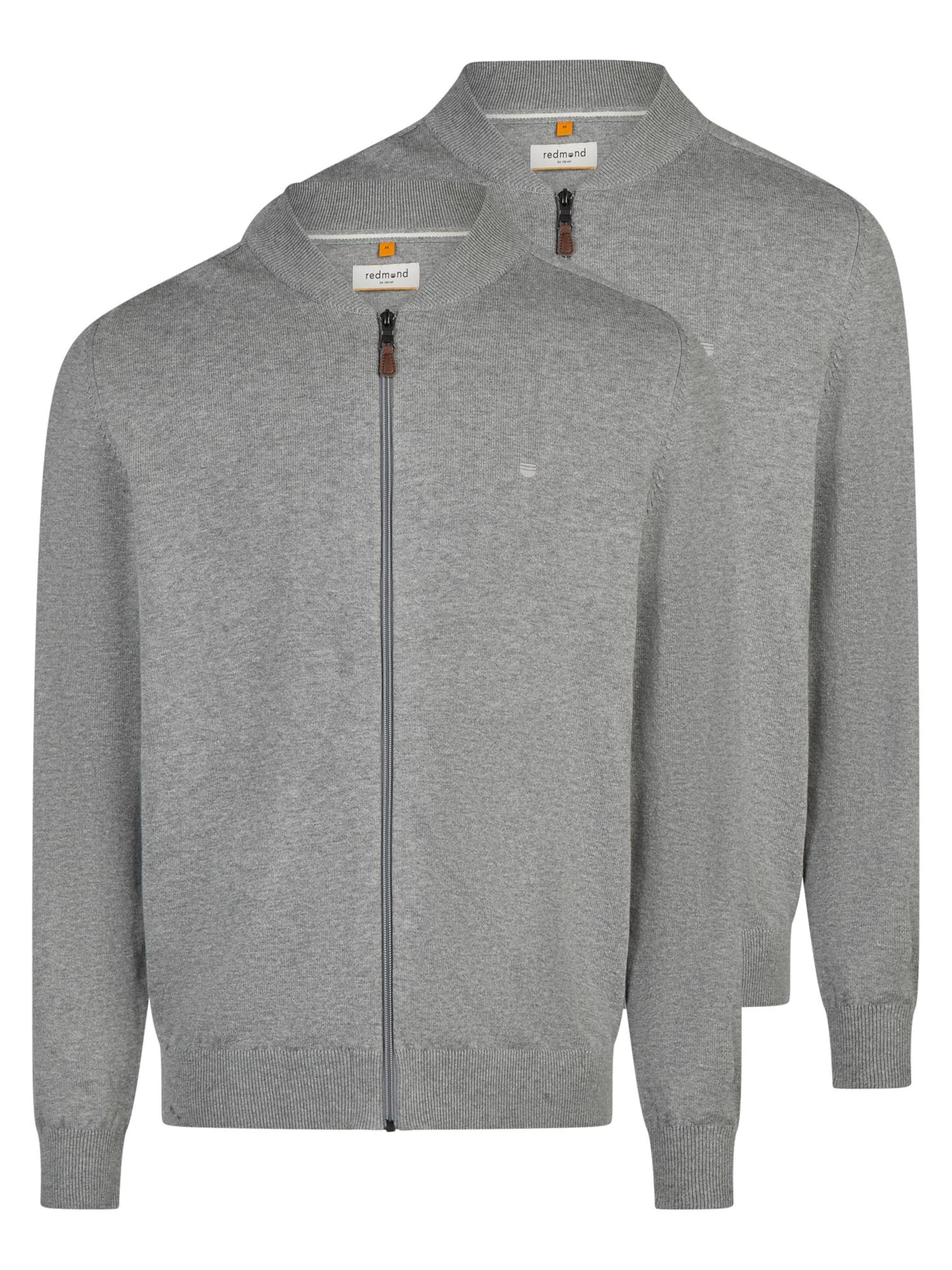 redmond Knit Cardigan 'Basic' in Grey: front