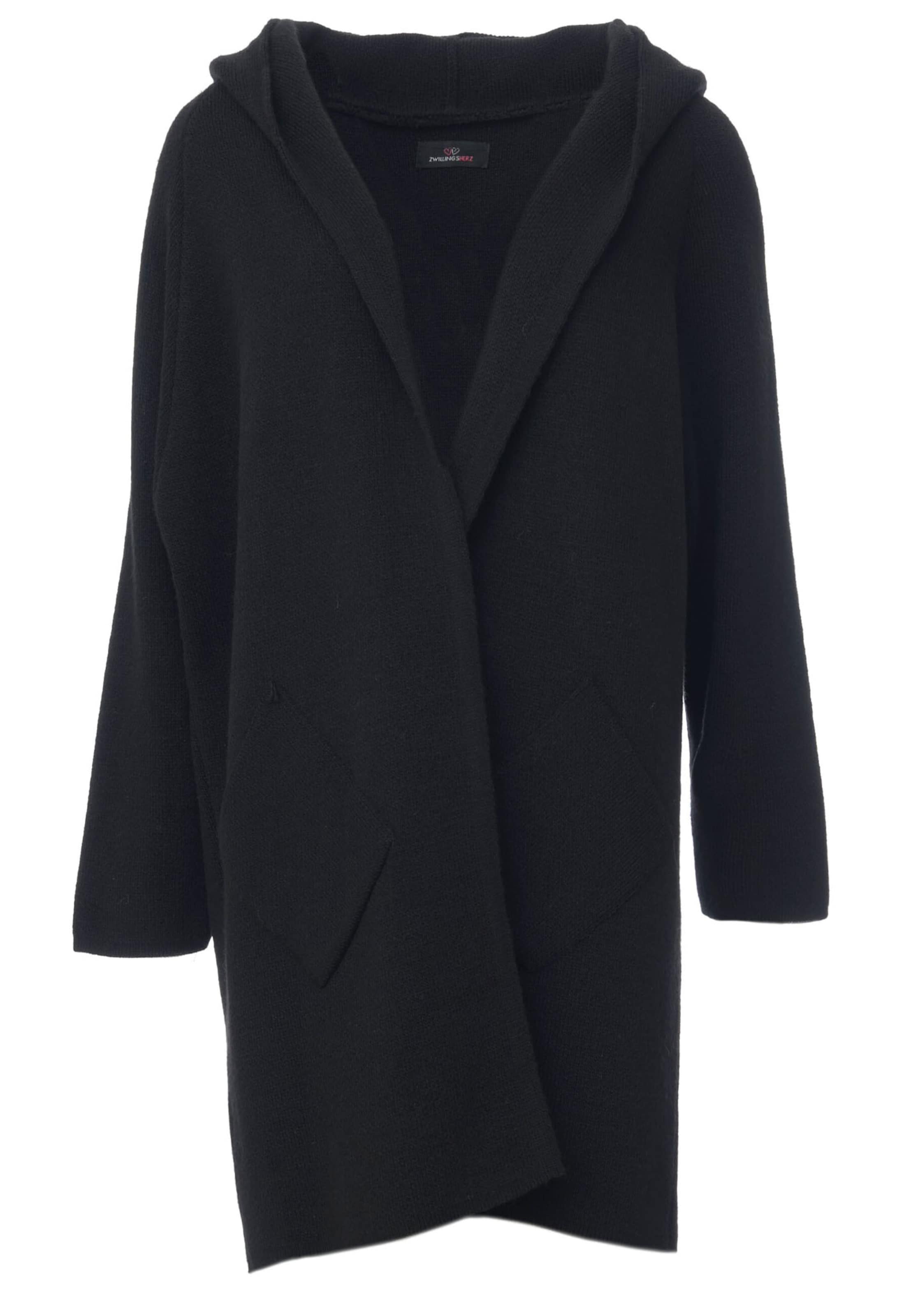 Zwillingsherz Fleece jacket in Black: front