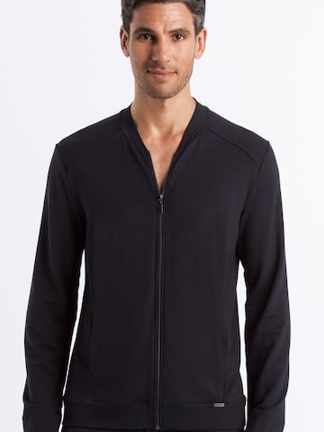 Hanro Zip-Up Hoodie ' Relax ' in Black: front