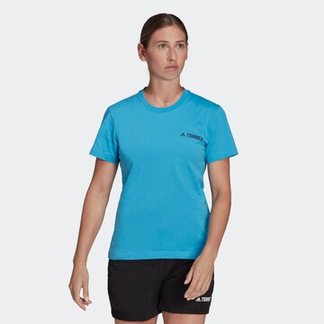 ADIDAS TERREX Performance Shirt 'Mountain Fun' in Blue: front