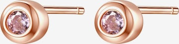 Hey Happiness Oorbellen 'Pink Bezel Cubic' in Goud: voorkant