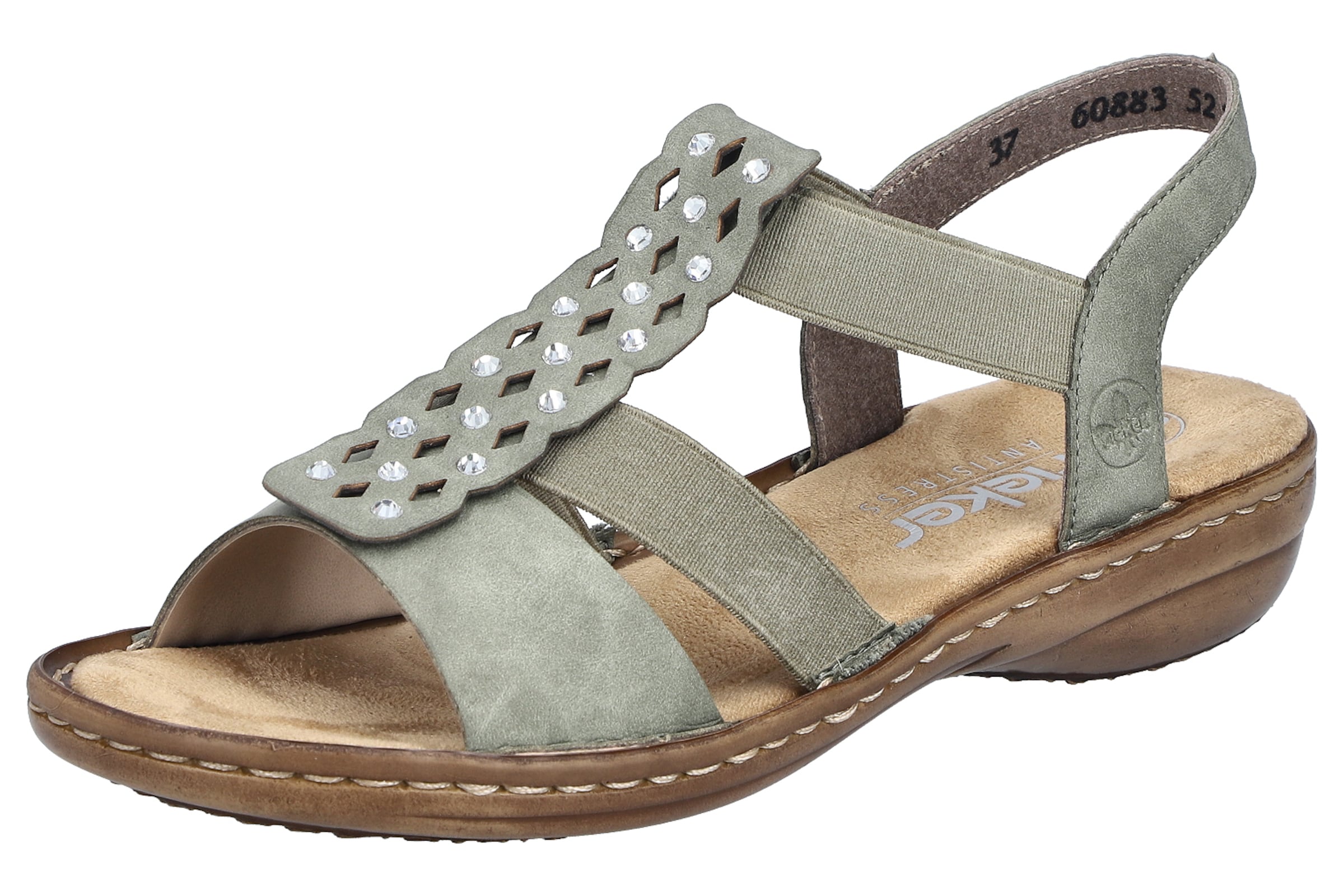 Rieker Strap Sandals in Green: front