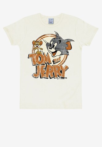 LOGOSHIRT T-Shirt Tom & Jerry - Logo in Weiß