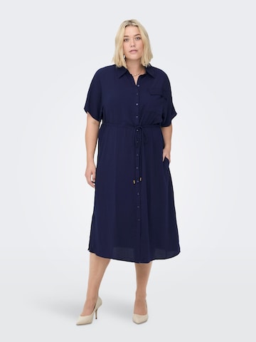 ONLY Carmakoma Košeľové šaty 'Carcoris' - Modrá: predná strana