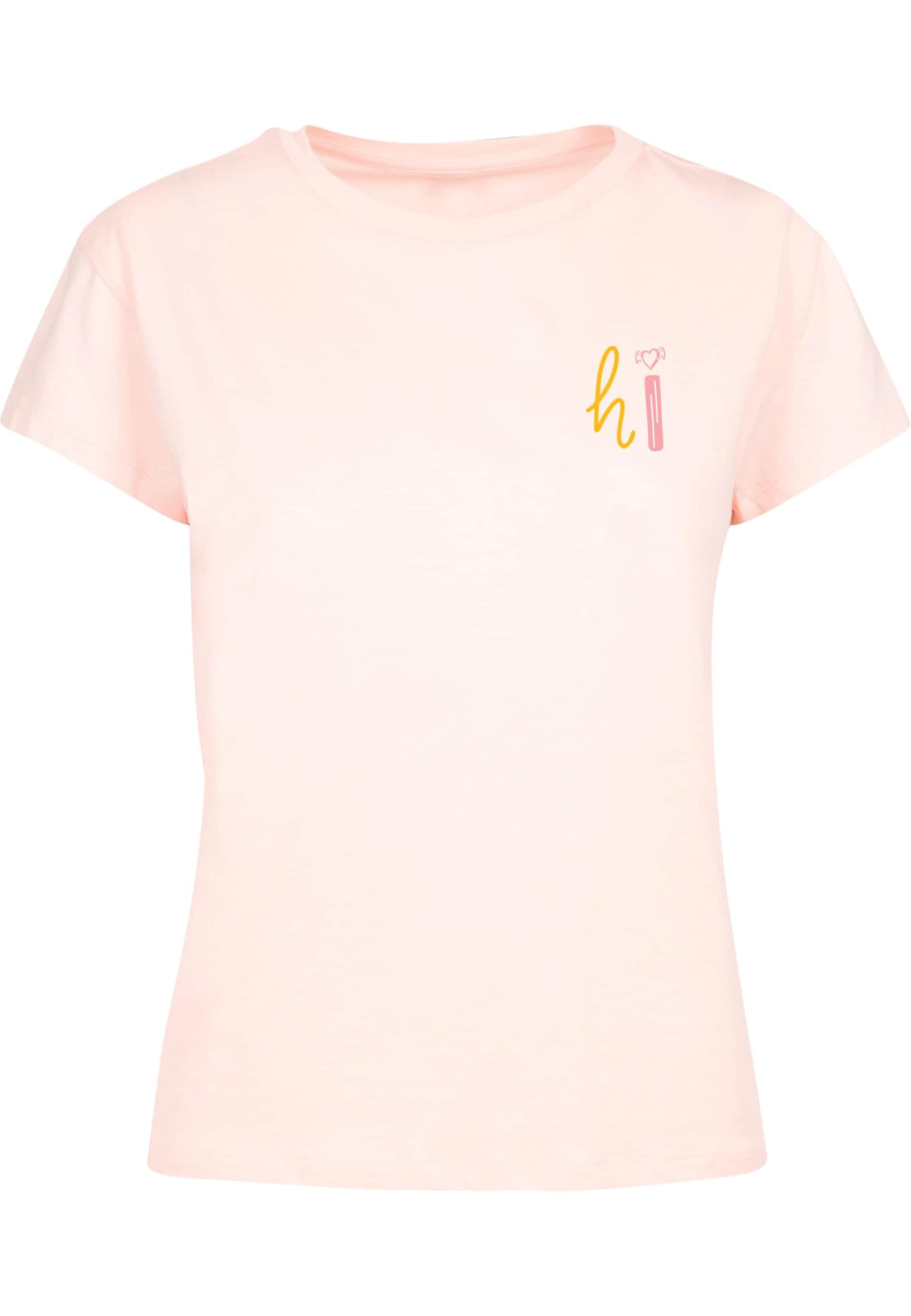 Merchcode Shirt 'Wording - Hi' in Pink: Vorderseite