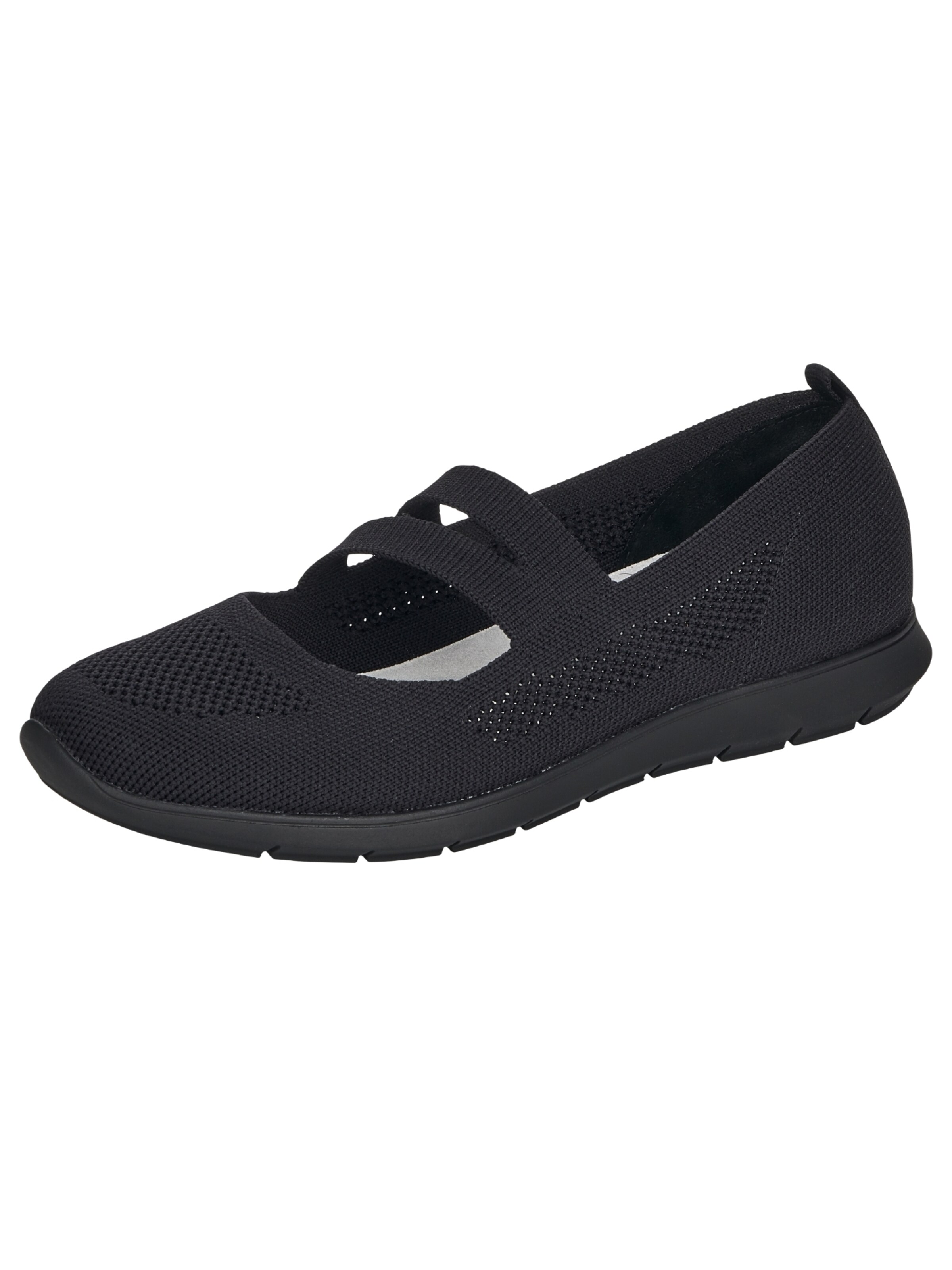 REMONTE Ballet Flats with Strap in Black: front