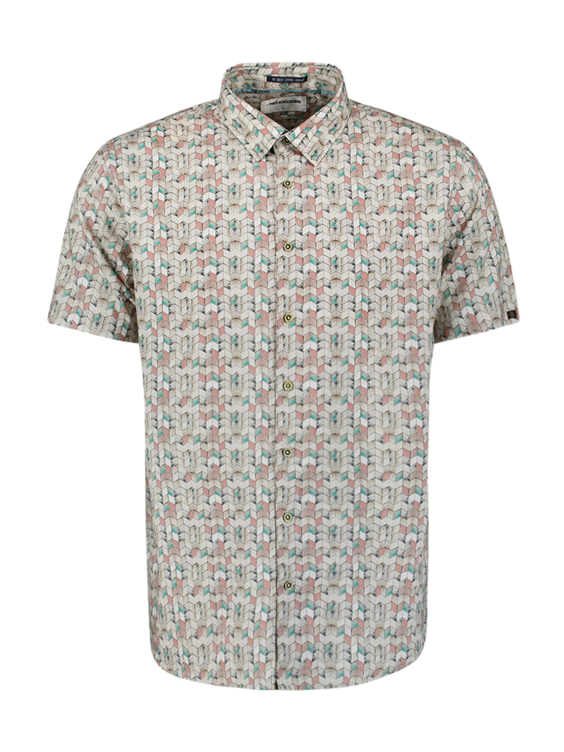 No Excess Regular fit Overhemd in Beige: voorkant