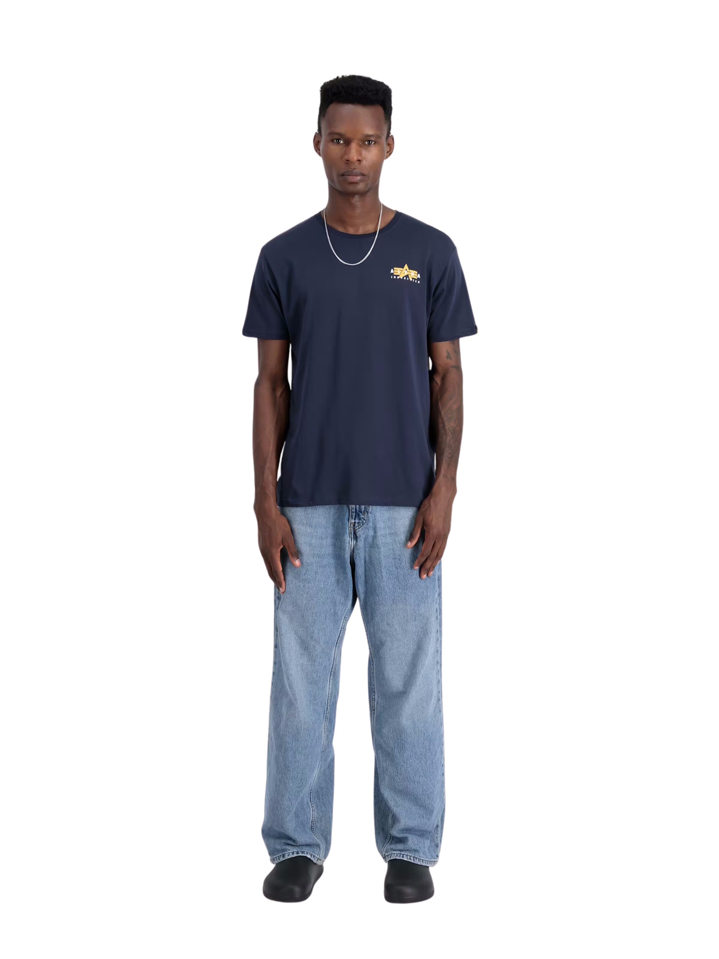 Maglietta 'Puff Print' di ALPHA INDUSTRIES in blu: frontale