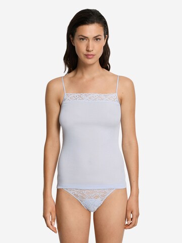 Hanro Spaghettitop ' Moments ' in Blau: Vorderseite