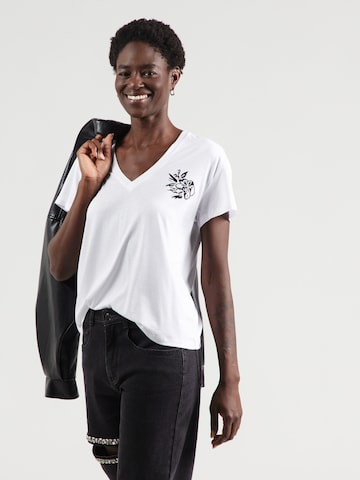 Karl Lagerfeld T-shirt 'Orchid' i vit: framsida