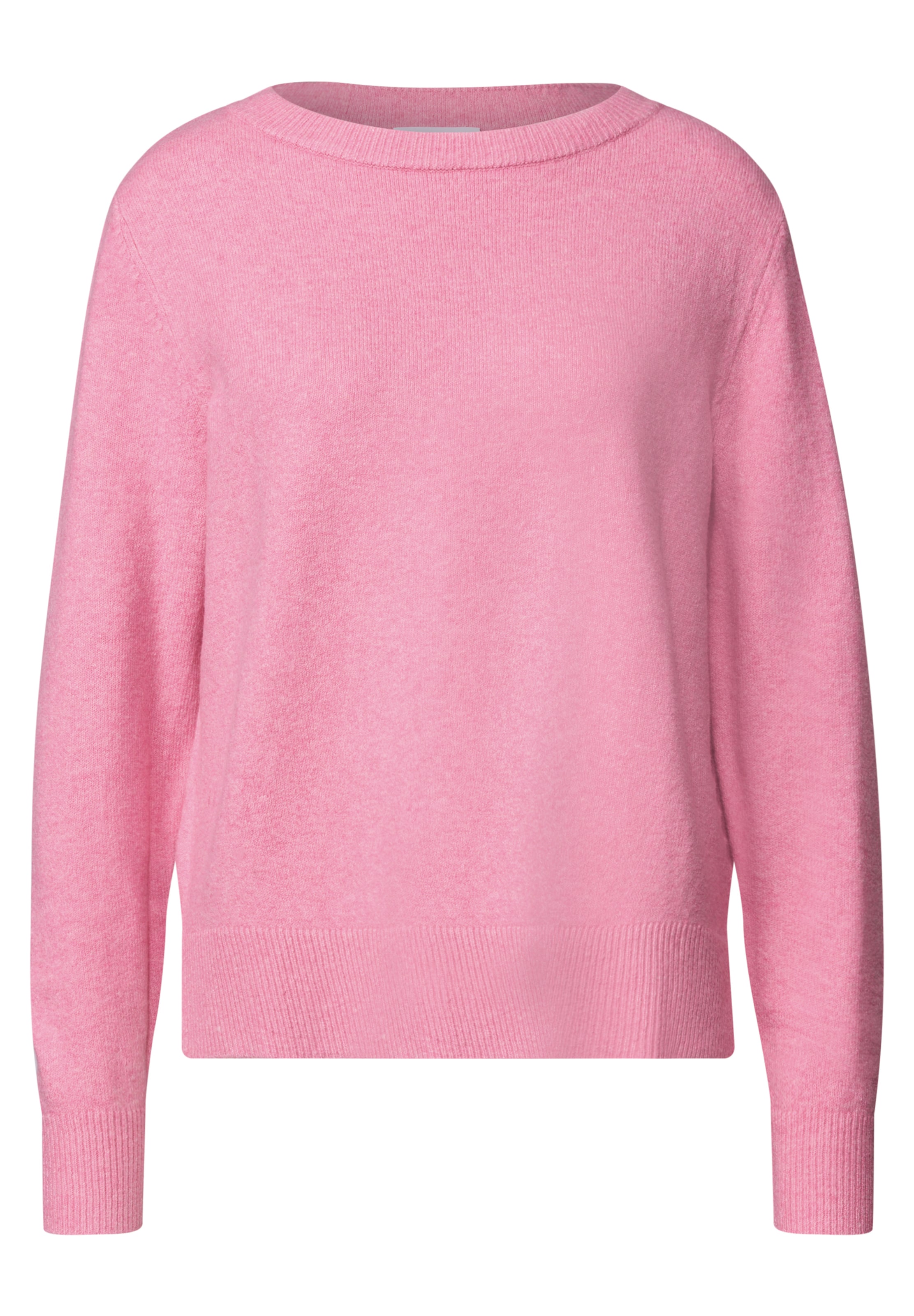 STREET ONE Langarm Pullover mit Boat Neck in Pink: Vorderseite