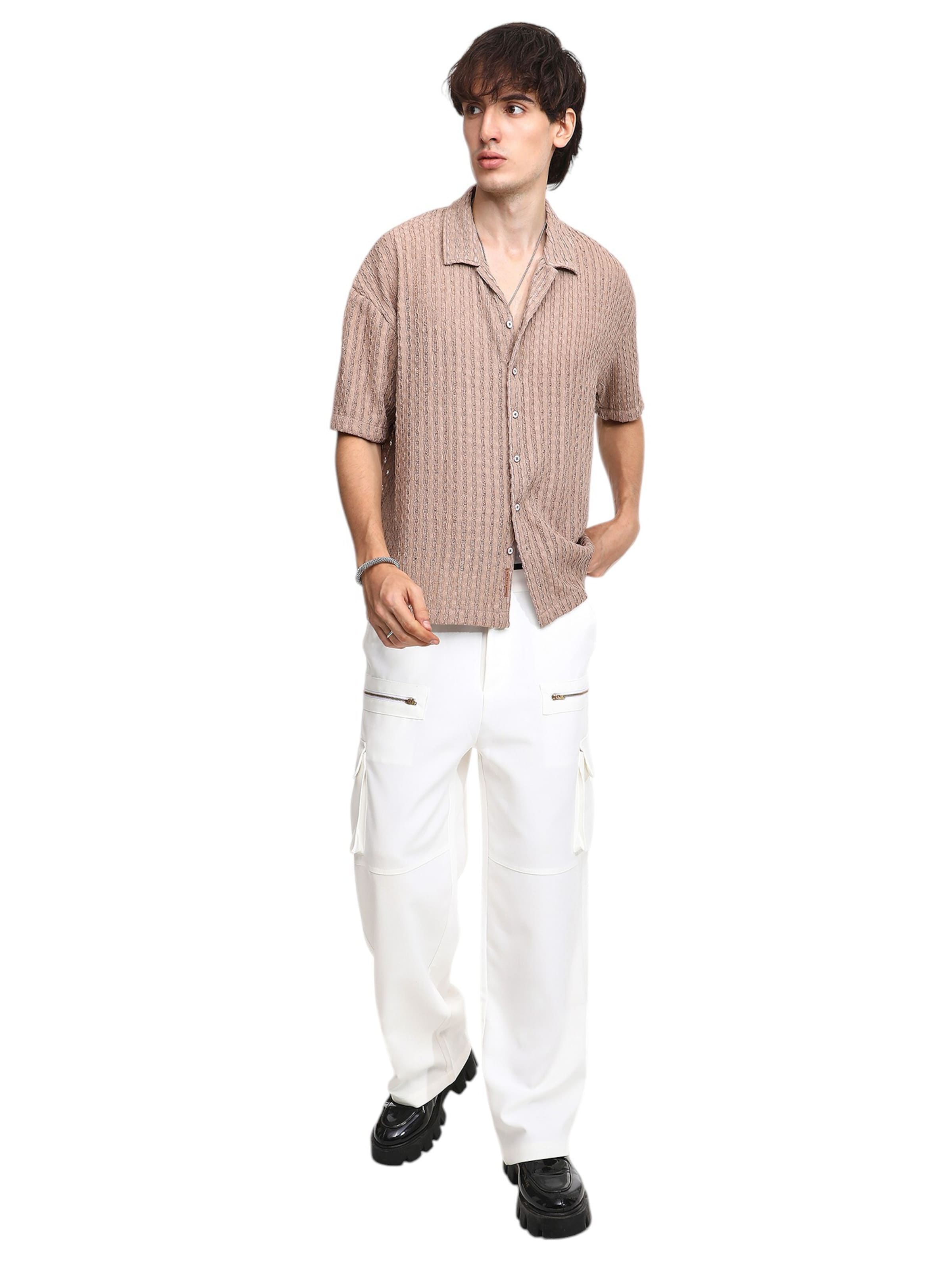 Campus Sutra Regular fit Overhemd &#x27;Zibia&#x27; in Bruin