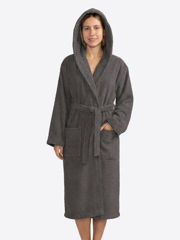 celodoro Long Bathrobe 'Home & Spa Collection' in Grey: front